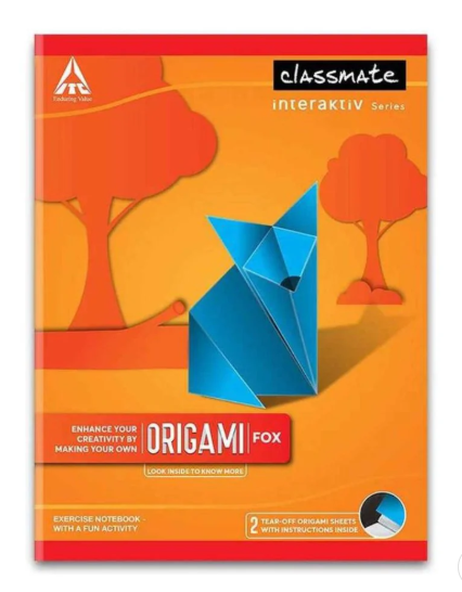 Classmate 2 Origami Sheets Unruled Notebooks (168 Pages)